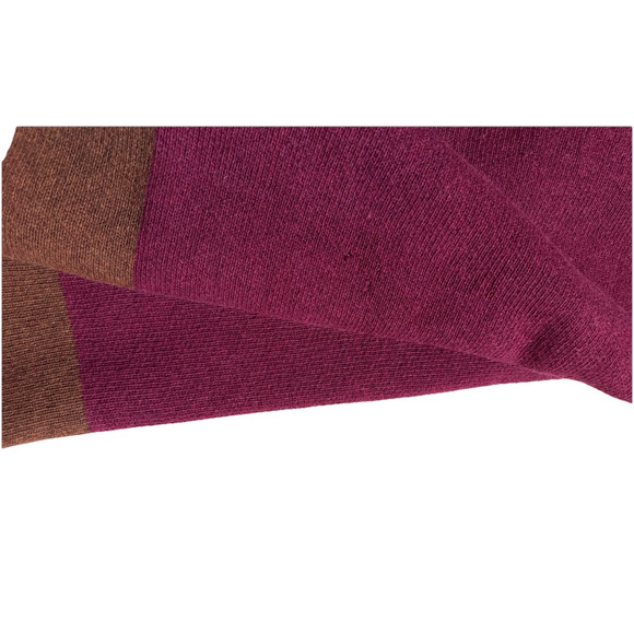 Pine Cone Hill Lambswool Throw Blanket Knit Bordered Quilt Purple Brown Luxury - Picture 13 of 14